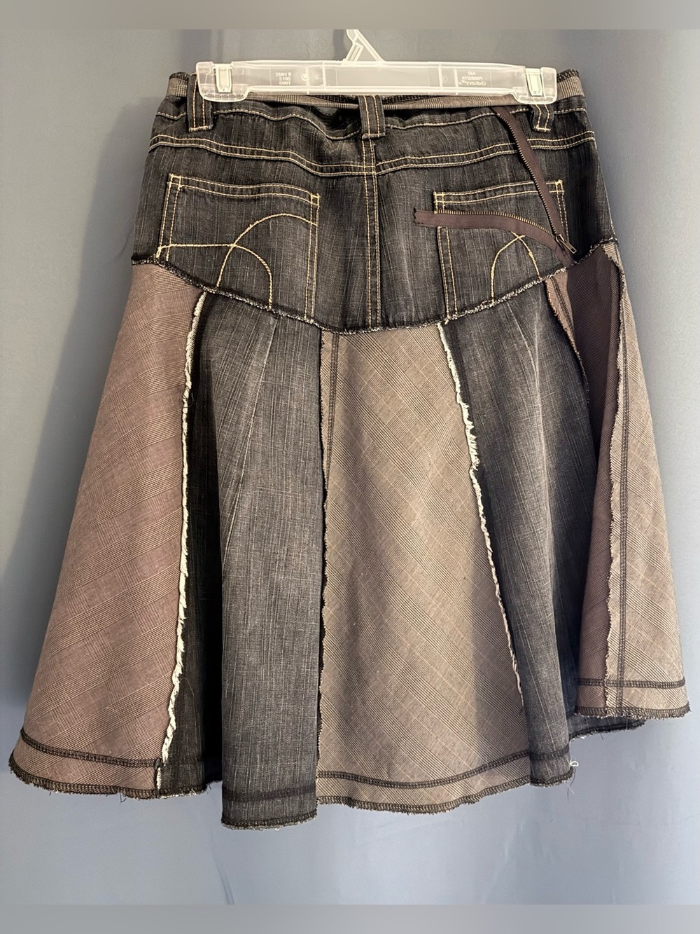 Moon Reconstructed Patchwork Denim Skirt – Size M - Picture 2 of 3